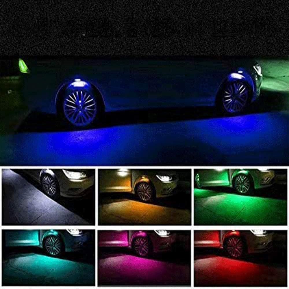 Car Wheel Lights,4 Pcs Car-styling Car Strobe LED Multicolor Wheel Lights Tire Light Flashing Atmosphere Lamp DRL Tire Valve Lamp Car Wheel Eyebrow Shape Warning Light(black)