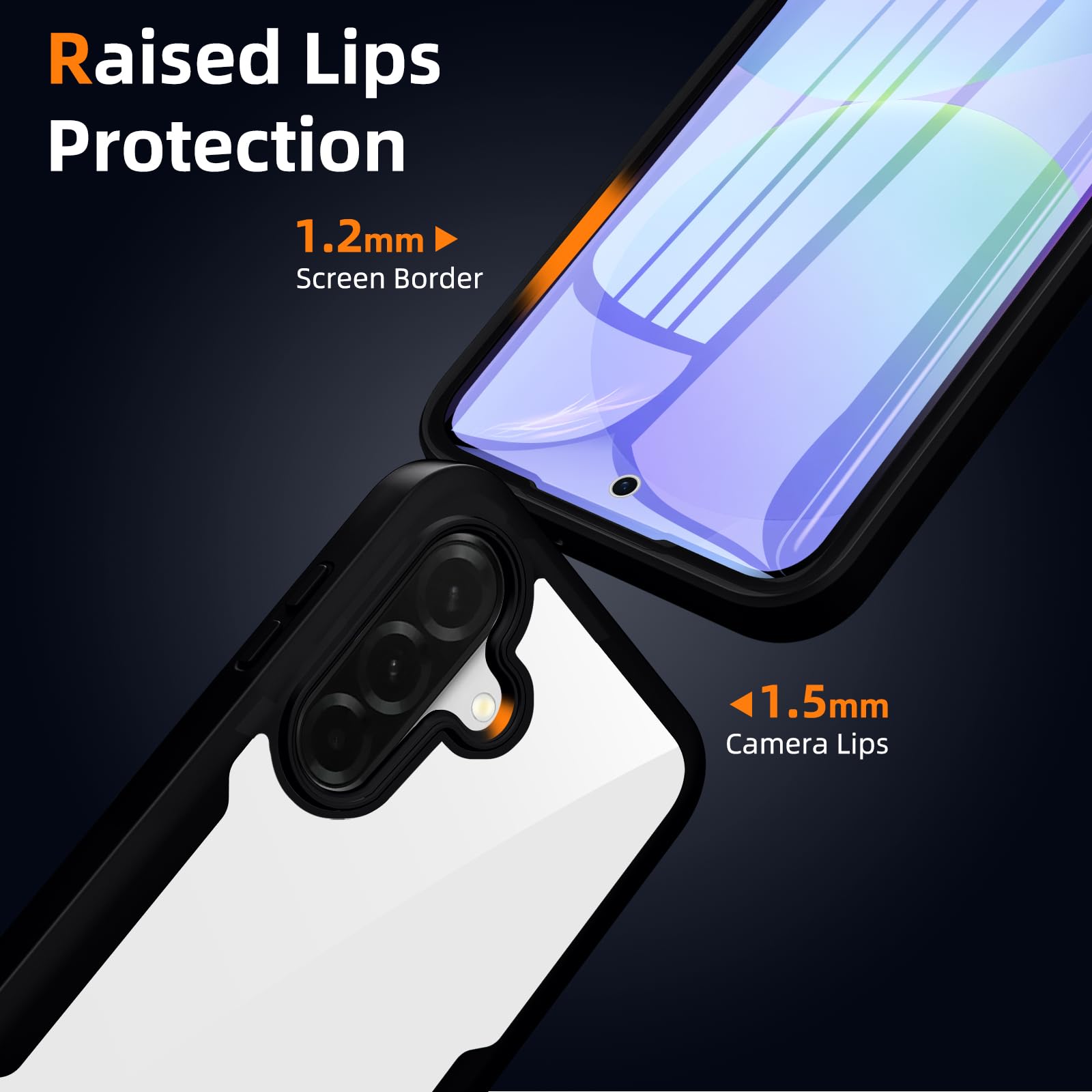Phoona Etui do Samsung Galaxy A36 5G / A56 5G z przezroczystą folią ochronną, odporne na wstrząsy silikonowe etui 360 stopni pełna ochrona, odporna na zarysowania wytrzymała obudowa do Samsung A36