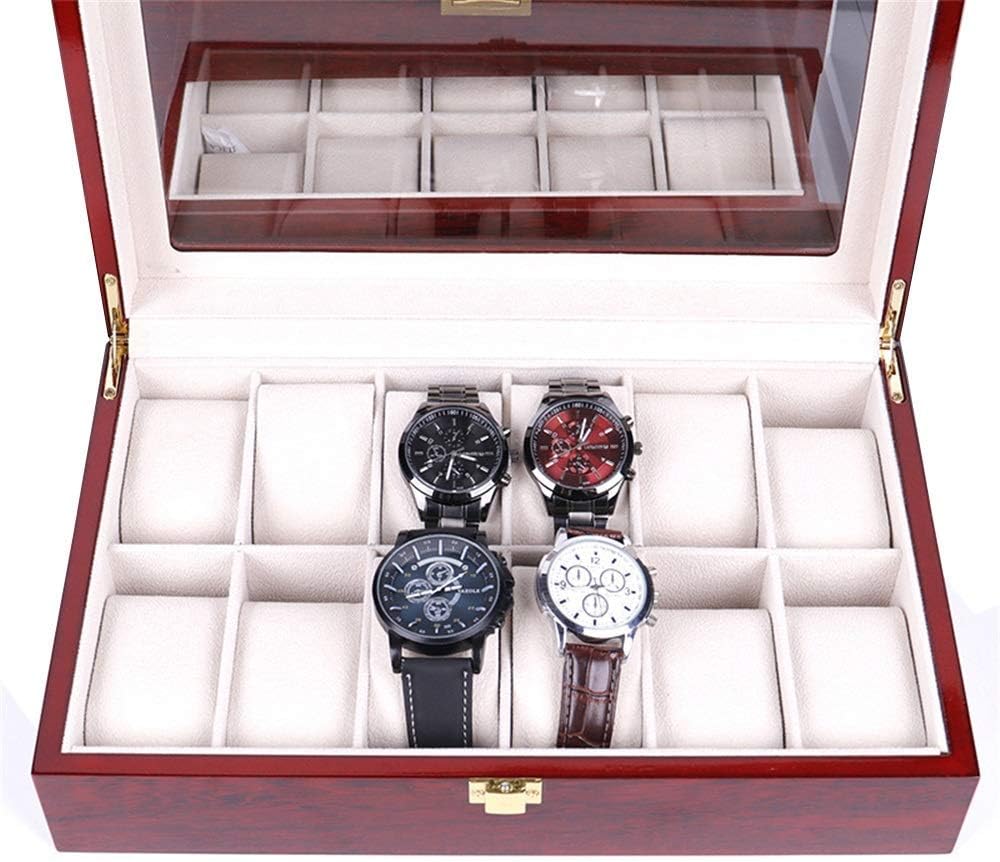 Amazon.co.jp: SONGMICS 時計ケース 腕時計12本収納 木製 縦置き