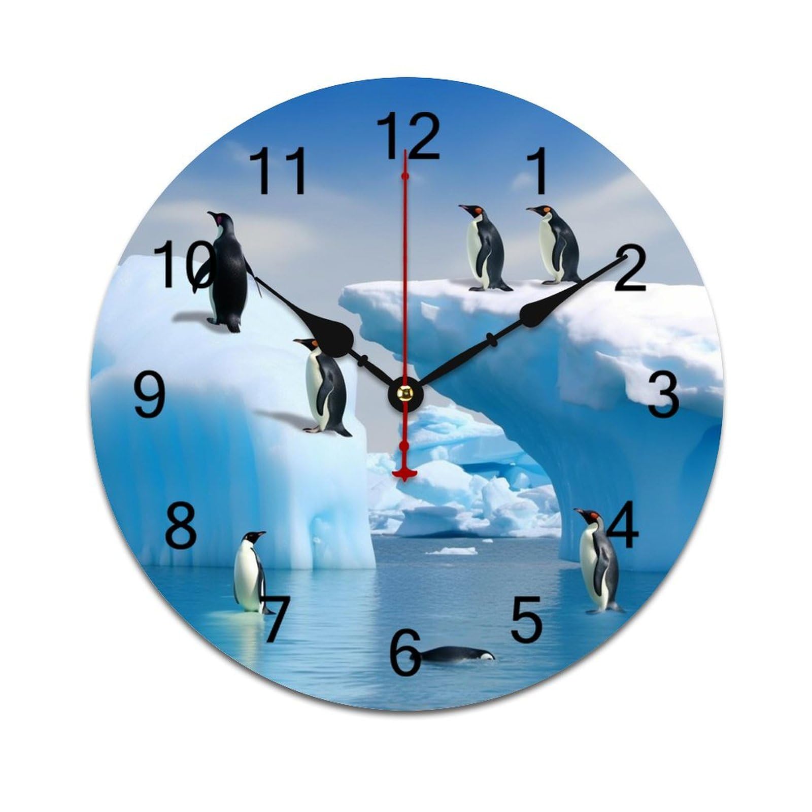 Horloge murale silencieuse Pingouins pour retrouver le sommeil