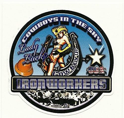 5 Lady Luck Ironworkers Full Color Hardhat Stickers BW6