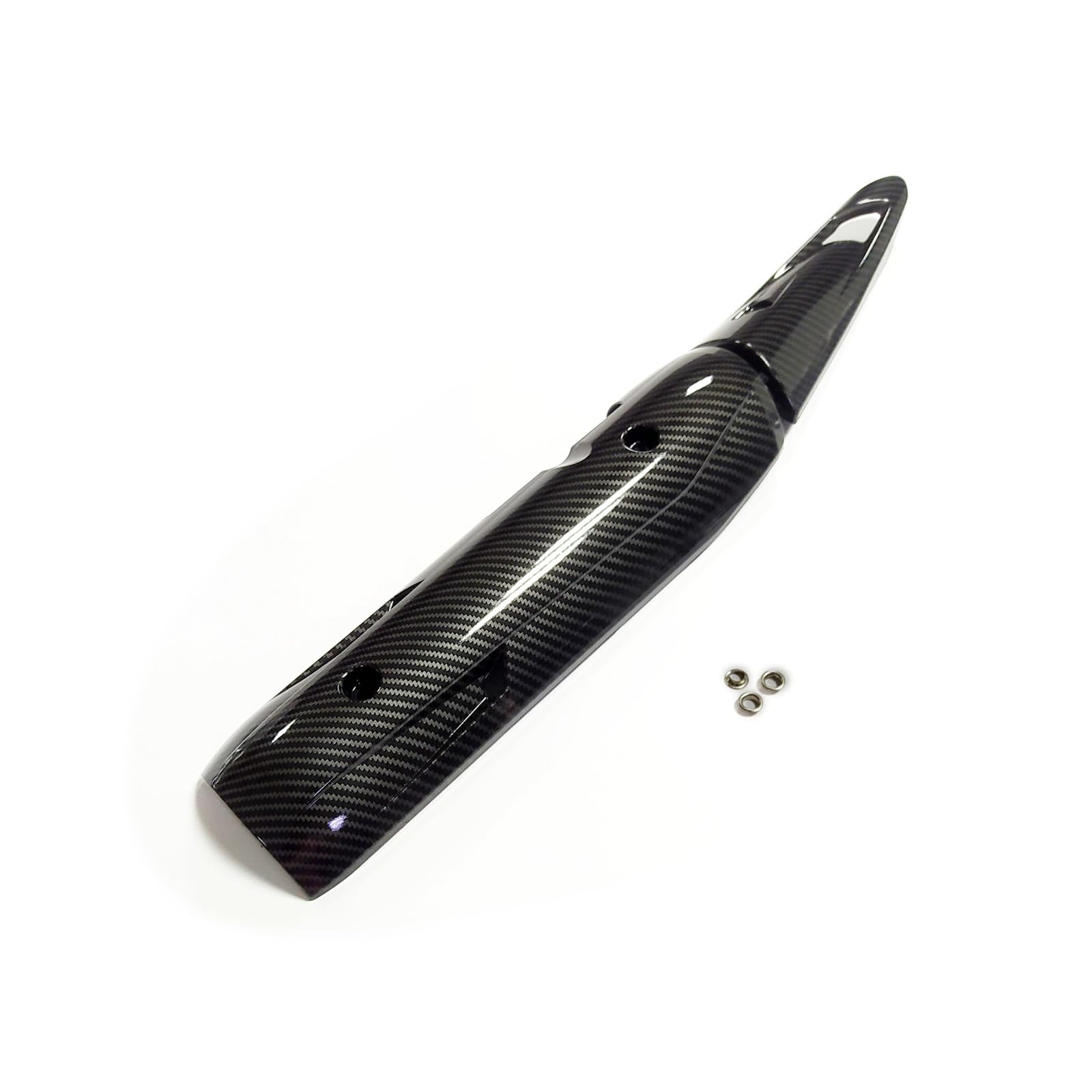 Cache-pot d'échappement élégant en fibre de carbone pour moto - Bouclier thermique amélioré - Léger - Pour modèles 15ZR - Résistant aux hautes températures