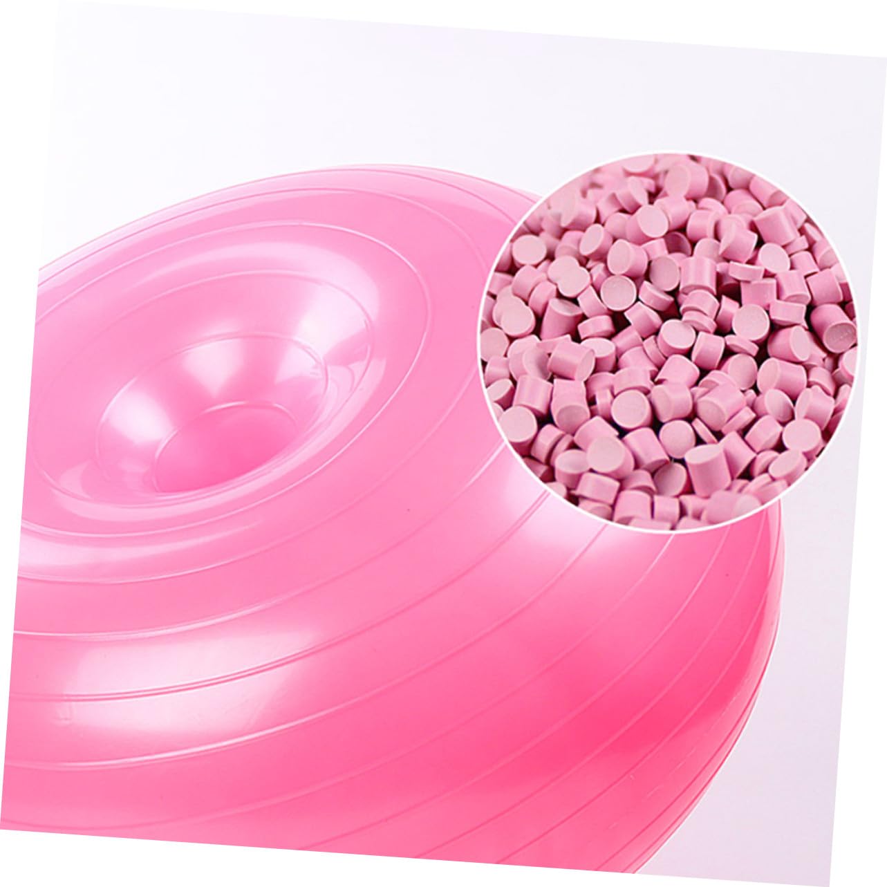 GALPADA Rosa Donut Gymnastikball aus PVC Explosionsgeschützt und Griffig mit Luftpumpe für Zuhause und Krafttraining 1 Stück