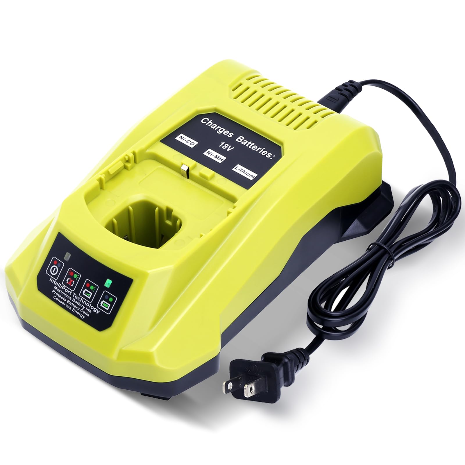 Kekepowtobat Kompatybilna z ładowarką do akumulatorów Ryobi 18 V, szybka ładowarka P117 kompatybilna z akumulatorami Ryobi 12 V-18 V ONE + litowym, NI-CD i NI-MH PBP2005 PBP002 PBP005 PBP006 P193 P108
