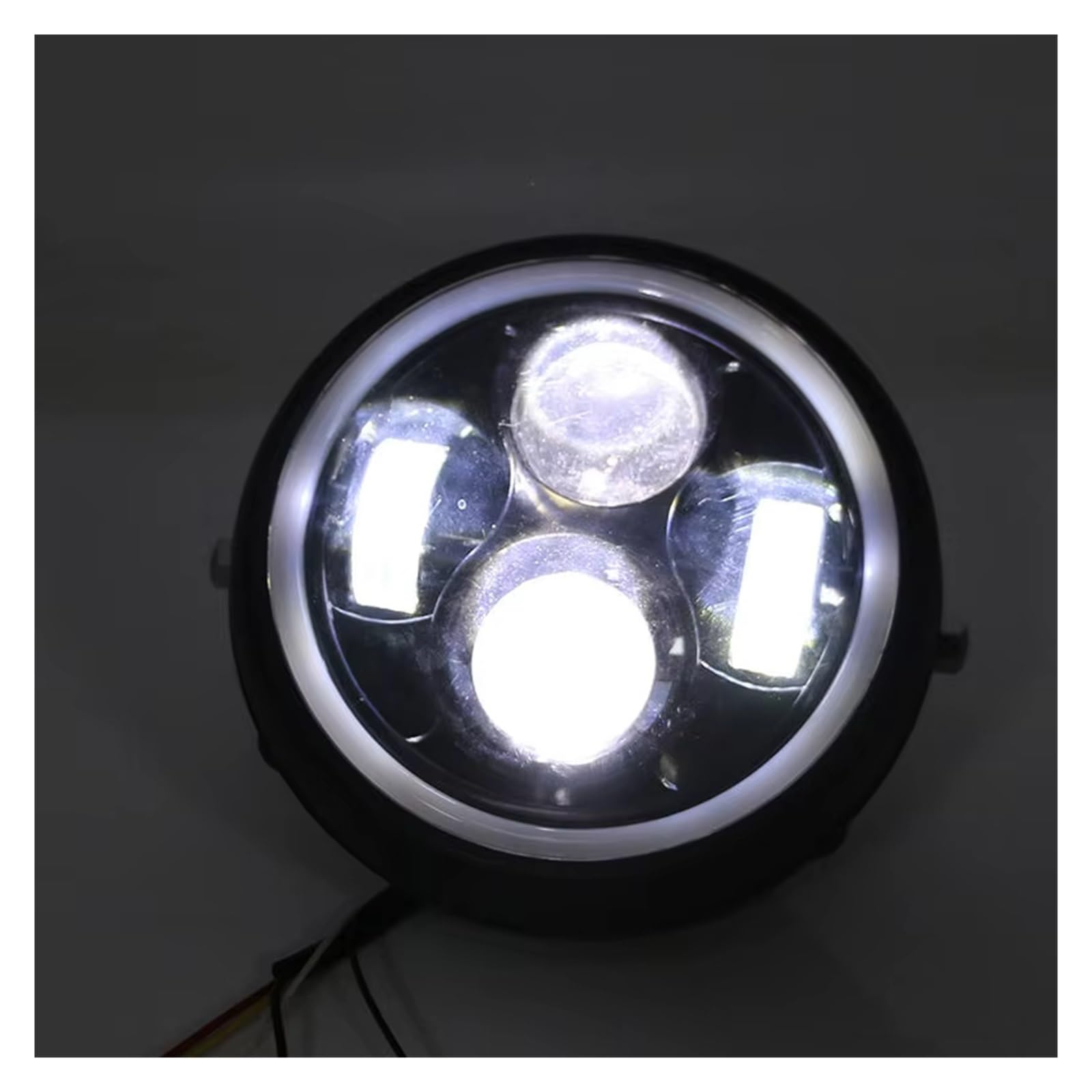 Fari Moto per Cafe per Racer per Bobber Angel Eye Head Light 6.5" Faro Anteriore A LED Motocicletta 12V Anteriore Faro