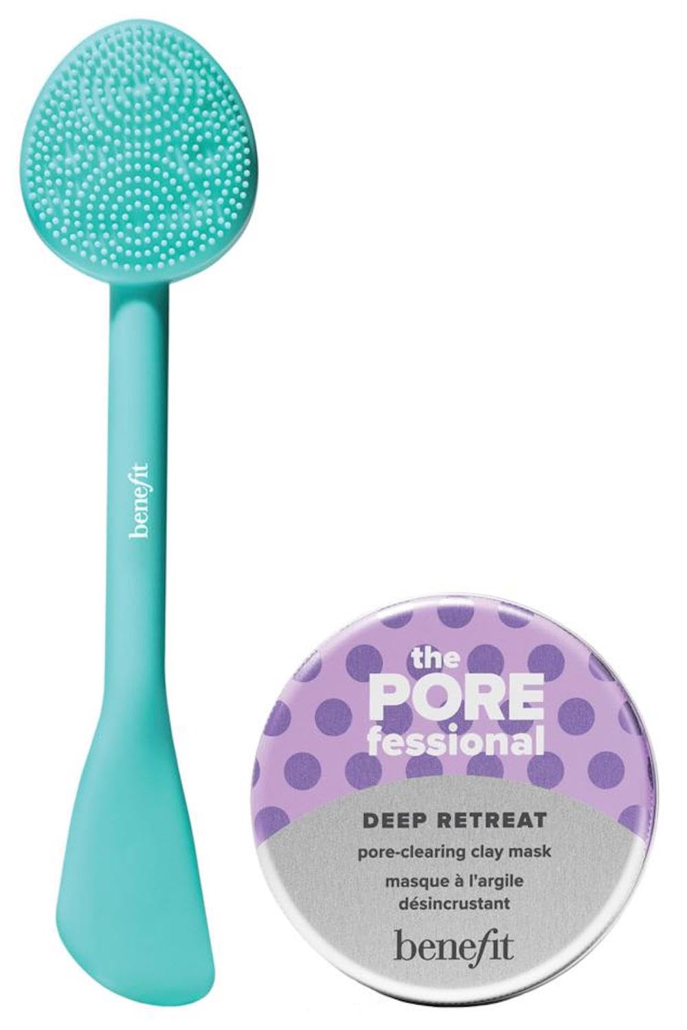 Benefit Cosmetics The POREfessional Deep Retreat Pore-Clearing Kaolin Clay Mask 2.5 oz / 75 mL + The Porefessional All in One Mask Wand UNBOXED SET
