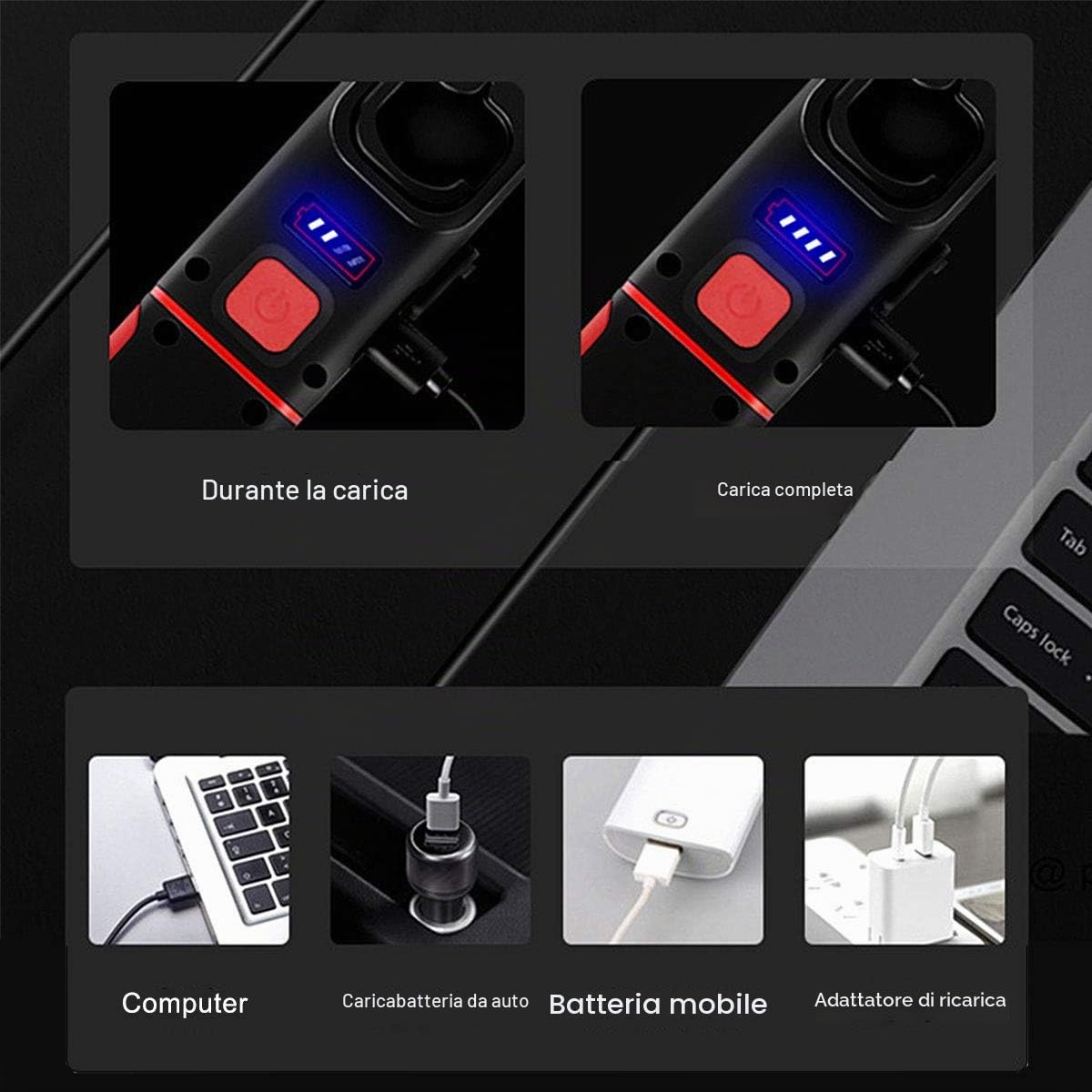 Lampada da Lavoro COB LED Ricaricabile, Lampade di ispezione, Portatile Torcia LED per 360 ° rotatable con Base Magnetica e Gancio Appeso,per Riparazione Auto,Campeggio e di Emergenza Uso