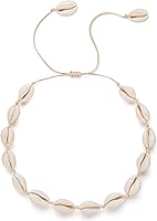 Nackiy Handmade Natural Sea Shell Choker Necklace for Women - Adjustable Hawaii Summer Collar Jewelry