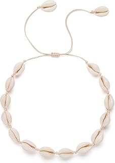 Nackiy Handmade Natural Sea Shell Choker Necklace for Women - Adjustable Hawaii Summer Collar Jewelry