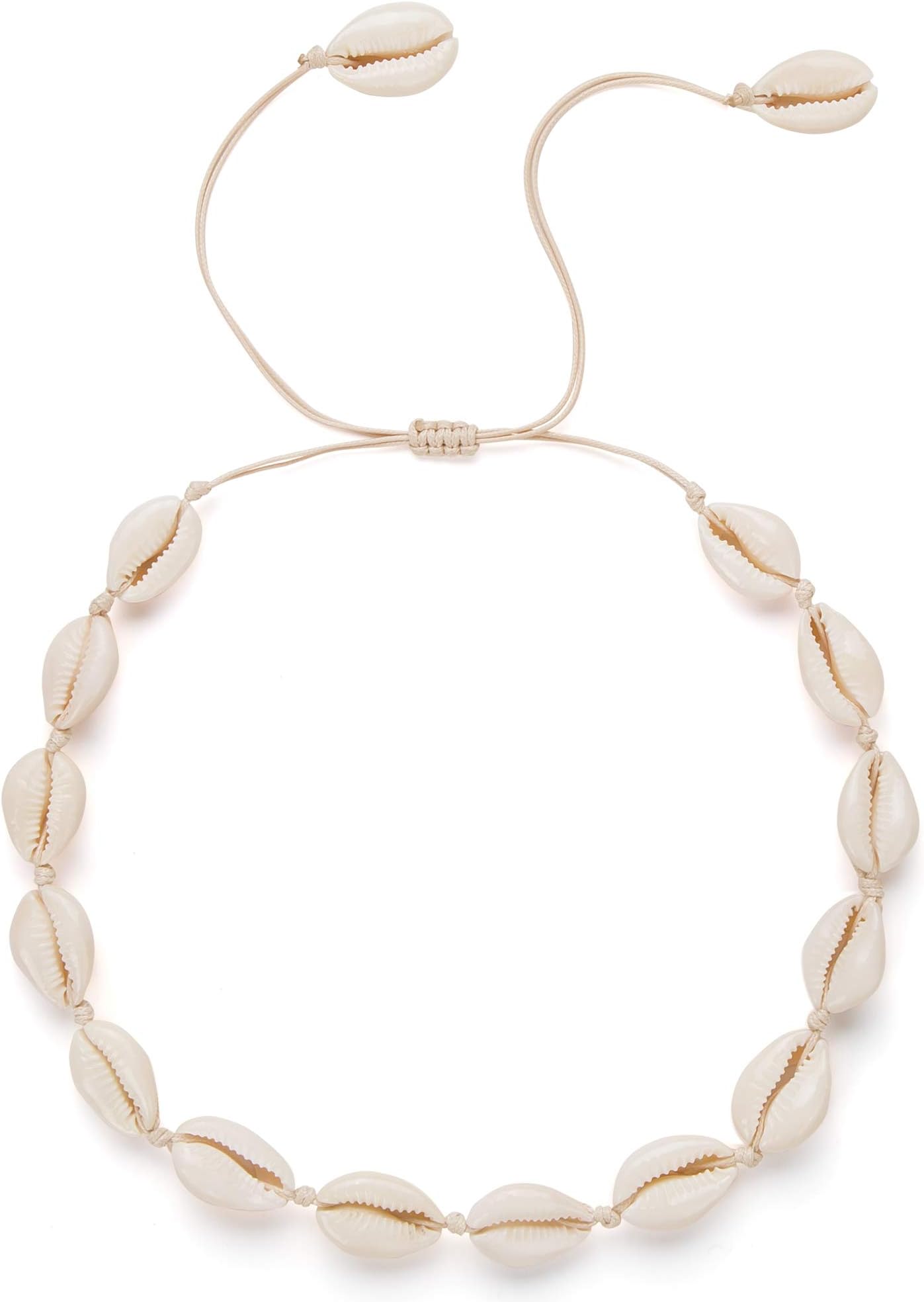 Handmade Sea Shell Necklace for Women Summer Adjustable Natural Shell Collar Necklace