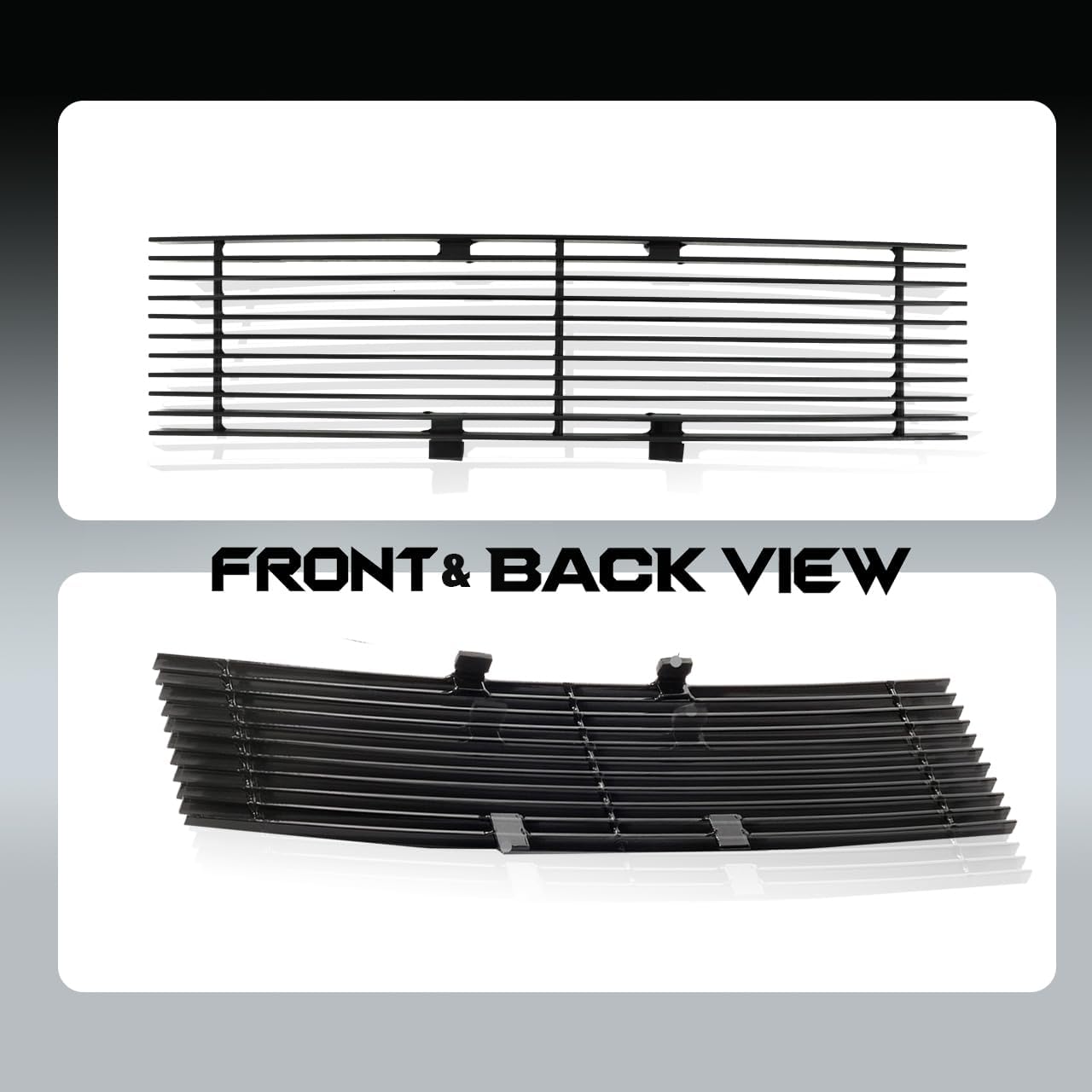 Billet Front Bumper Lower Grille Insert for 2009-2014 Ford F-150 Pickup (Compatible with 2010 2011 2012 2013 Models) Black Aluminum Horizontal Grill