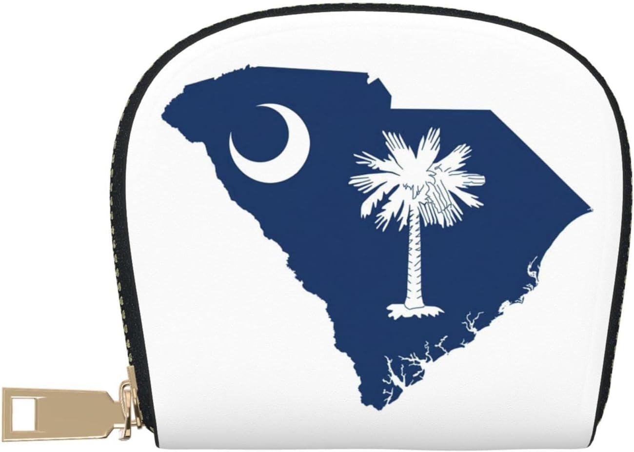 South Carolina Flag Map print Wallet Credit Cards Holder Business Card Case for Men Women Compact Size for Adults