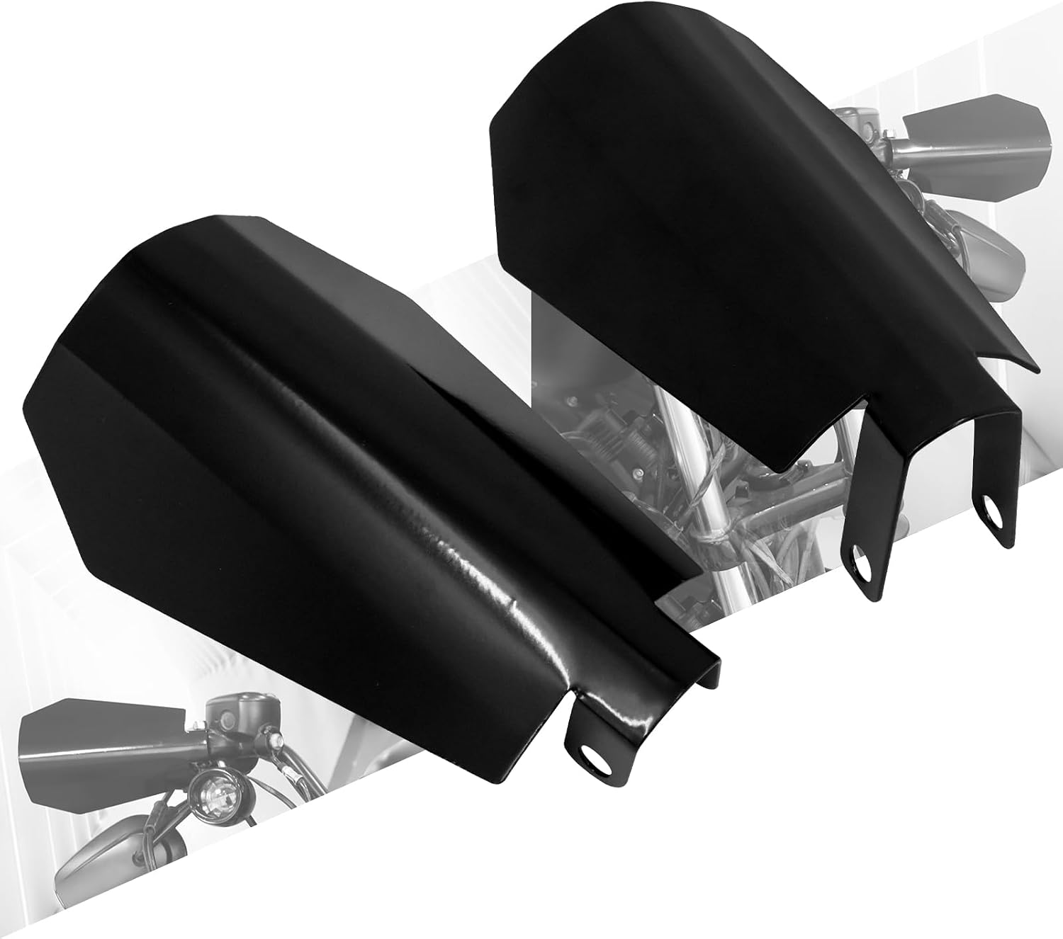 Motorcycle Handguards Coffin Cut Hand Guards Fit for Harley Sportster XL 883 1200 Touring Street Glide Road King Electra Glide Bagger (Bright Black-Large)