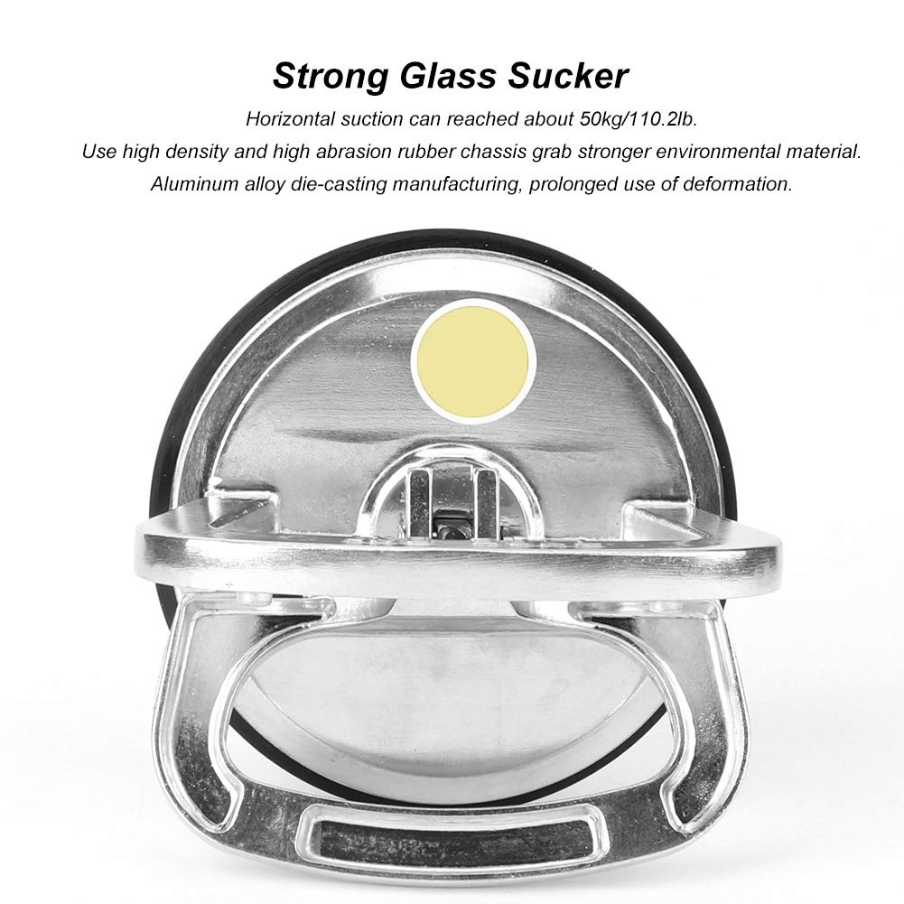 Suction Cup Lifter,50KG Strong Glass Sucker,110lbs Manual Glass Lifter Aluminum Alloy Glass Lifter Puller Single Claws Suction Moving Tool for Glass Floor Ceramic Tiles