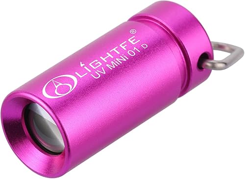 LIGHTFE Linterna UV Mini 01D Blacklight 365nm Lámpara de llavero, adecuada para manchas de orina de mascotas, manchas, minerales, detección de