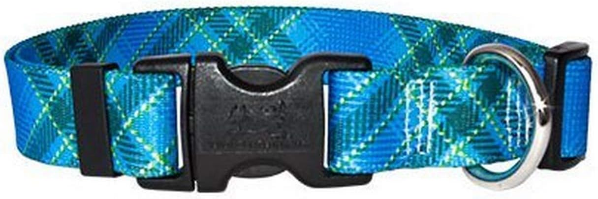 Yellow Dog Design Blue Kilt Dog Collar Fits Neck 14 to 20"/4" Wide, Medium 3/4" Wide