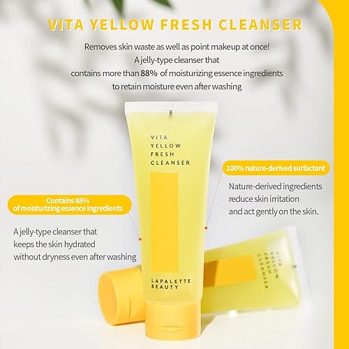Miniatura 4 de Vita Yellow Fresh Cleanser | Desmaquillante suave | Limpiador de 1 paso | 88% de esencia hidratante | Vitamina natural | Cuidado de la piel coreano