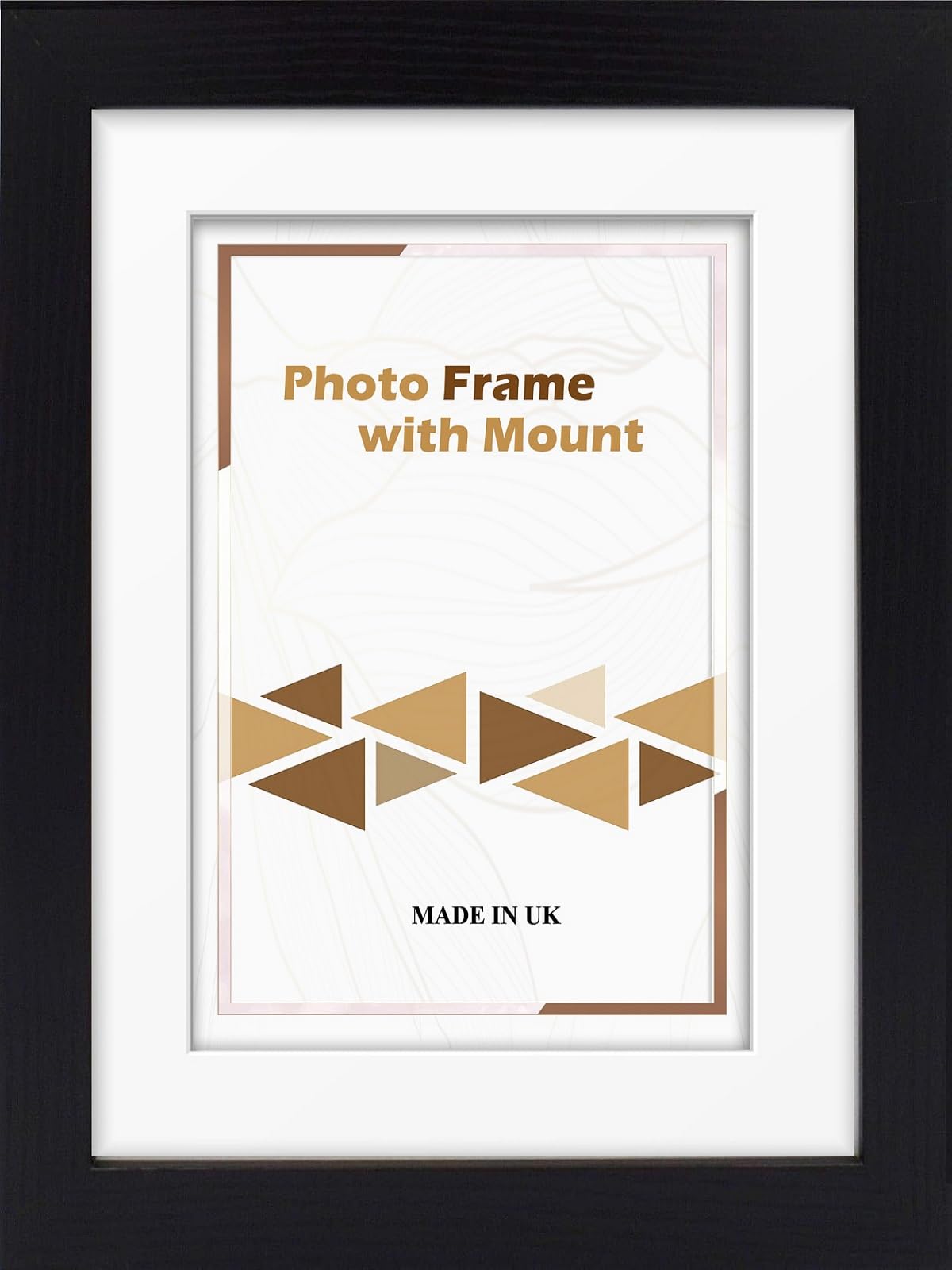 Frameeazy White Mount Osuk Black Photo Picture Frame Poster Frame With Mount Various Size White Ivory Black Grey Blue Mount (50X60cm For Pic Size 40X50cm, )