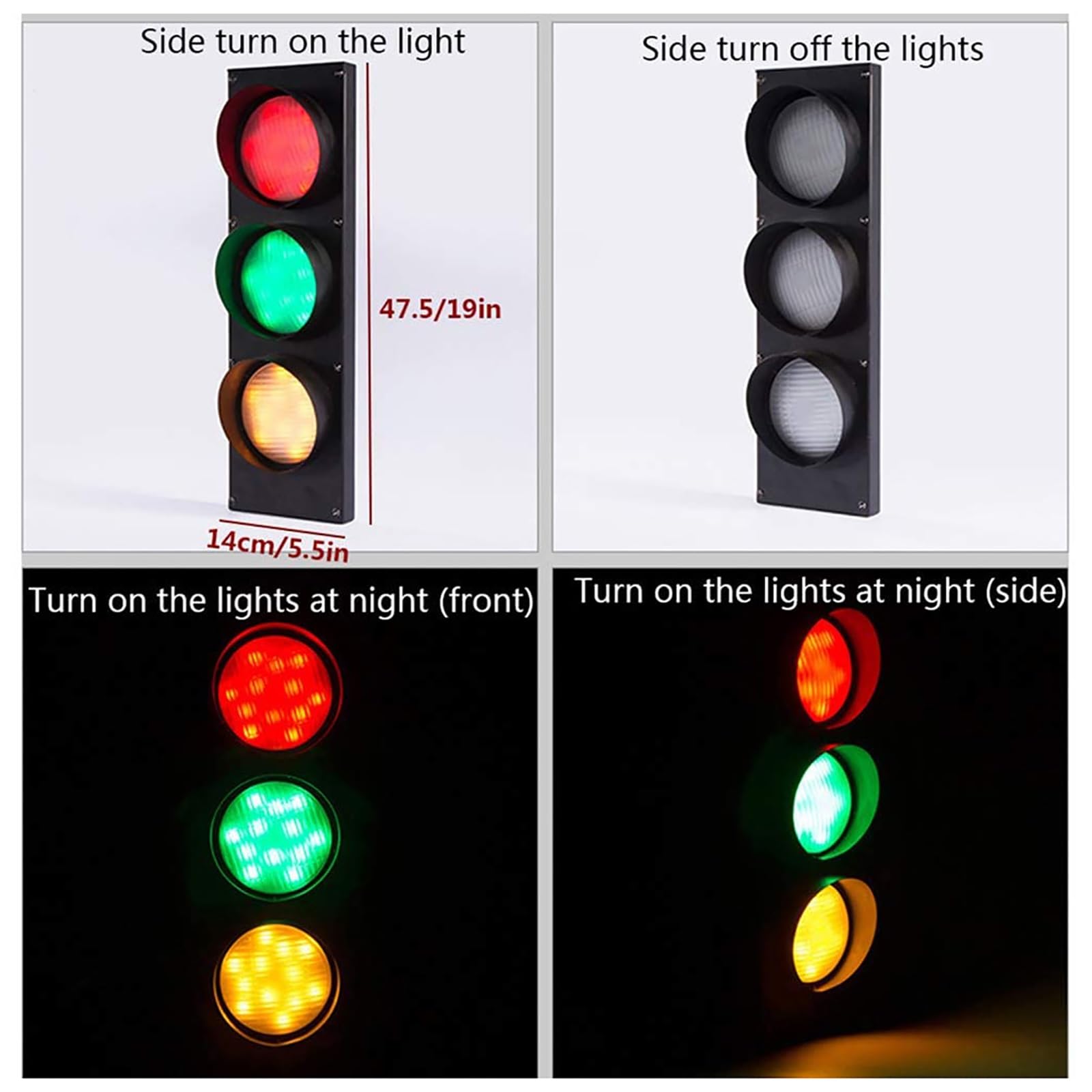 FQWYNMZ Feu Tricolore à 3 Feux, Feu De Signalisation LED, Applique Murale Industrielle Rétro avec Télécommande, Boîtier PC Étanche IP65, Feu Stop Industriel LED, Toile D'araignée