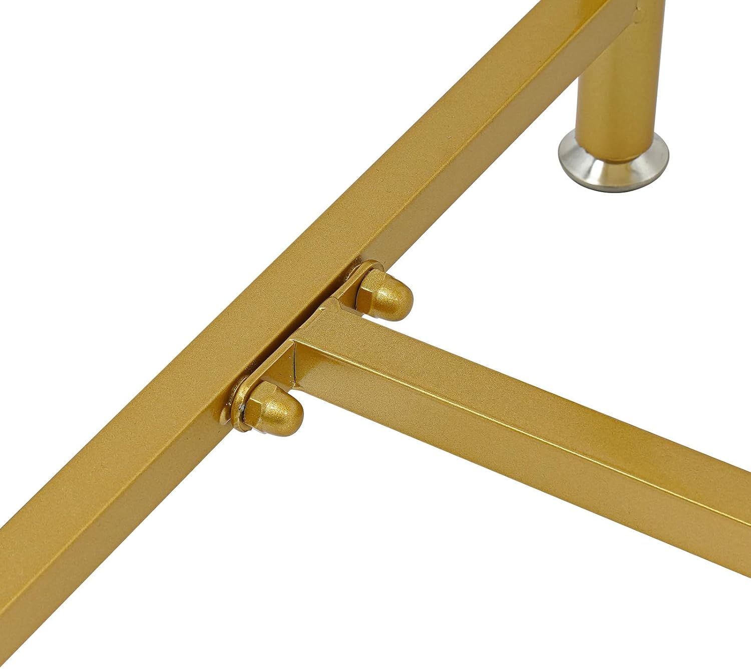 Standing Clothing Shoes Display Rack, Set of 2 Boutique Display Riser, Handbag Retro Unit Storage Shelves, Industrial Retail Display Tables with Adjustable Feet, for Retail & Clothing Stores (Gold)