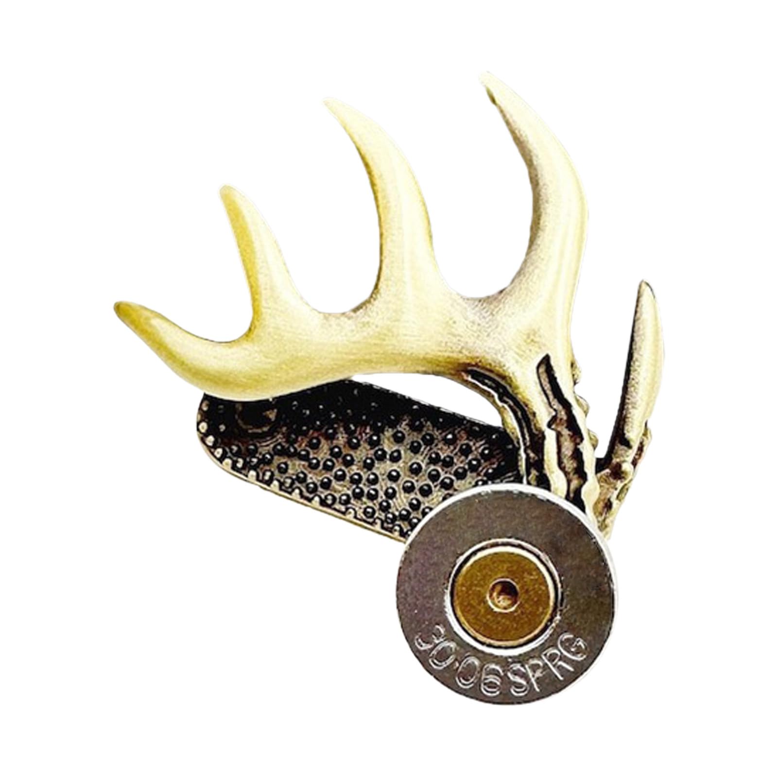 Cenmoo Men's Hat Clips Brim, Hat Brim Clip, Brass Elk Antler Hat Clip, Deer Horn Brass Hat Clip, Hunter Hat Accessory, Handcrafted Brass Cap Clip, Hunting Accessories Gift For And Steady Clip