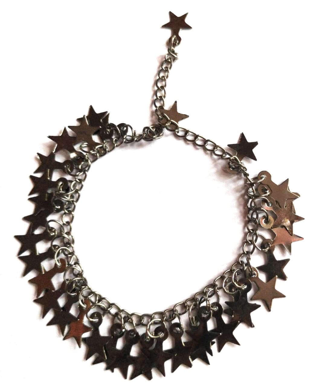 Jyokrish Handmade Black Oxidised Alloy Silver Hanging Star Chain Bracelet for Girls |Women | Free Size |Star design |pack of 1|chain Bracelet |Workwear |Black Alloy silver (B0BGM4XGW2) Amazon Price History, Amazon Price Tracker