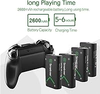 Vista 3 de Smatree Xbox One Controller Battery, 4 Pack Rechargeable Battery Compatible with Xbox Series XSXbox OneXbox One SXbox One XXbox One Elite Wireless