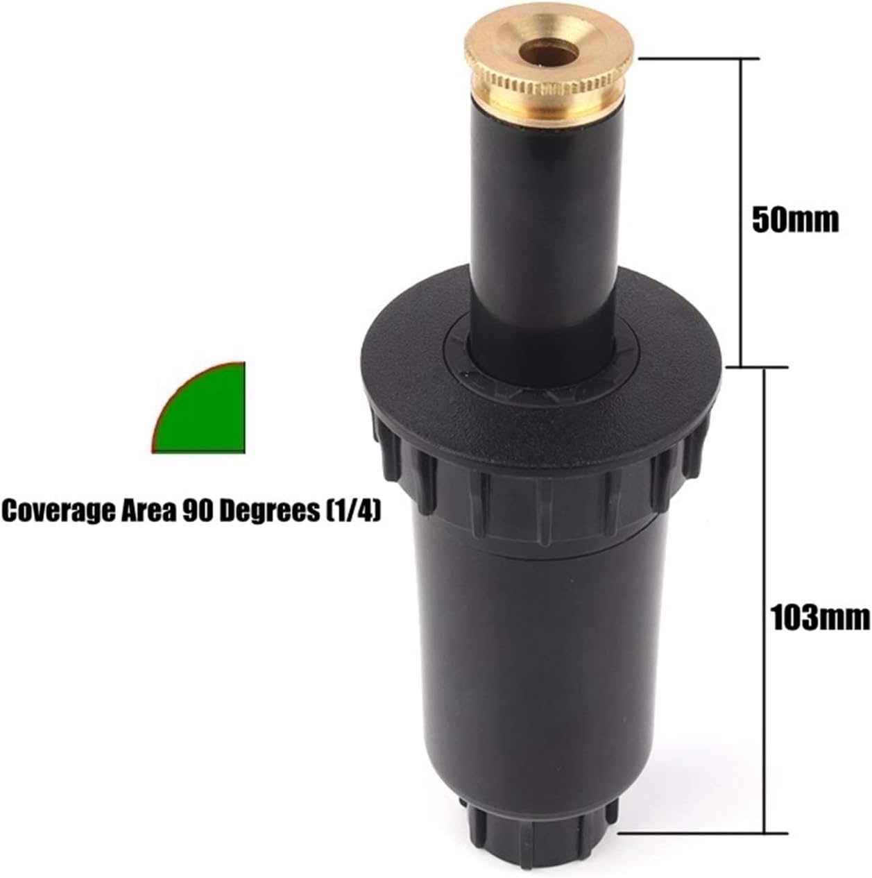 Gardening Watering System Tools 4pcs 1/2" 90-360 Degree Adjustable Plastic Pop-up Nozzle Park Square Garden Lawn Flower Plant Irrigation Copper Nozzle (Color : 90 Degrees)