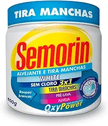 Semorin Tira Manchas em Pó 400g Roupas Brancas Alvejante Oxy Power
