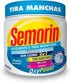 Semorin Tira Manchas em Pó 400g Roupas Brancas Alvejante Oxy Power
