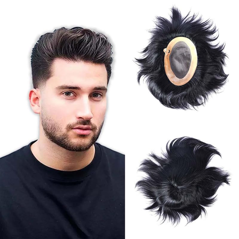 - Ohw MONO A B M Men's Smart Hair Patch 100% Human Hair Toupee | Matte Natural Wig | Non-Surgical Hair Replacement System | Use with Clips, Glue or Tape | Durable & Realistic Look.