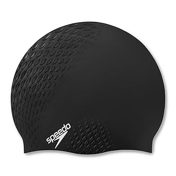 Speedo Unisex Adult Bubble Active+ Swim Cap for Men and Women - Black