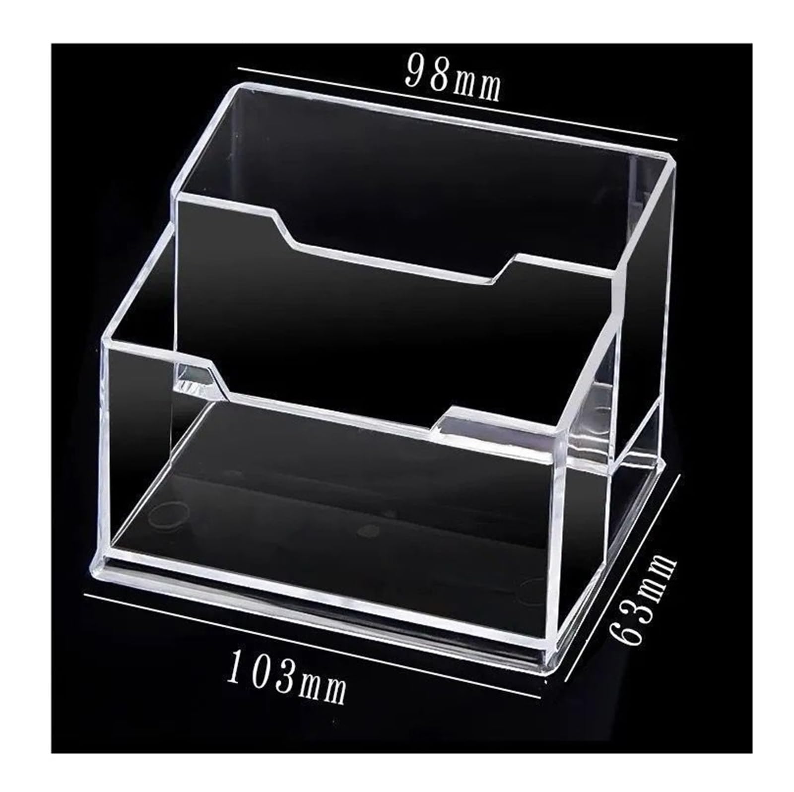 Portatile Porta Biglietti Da Visita Porta Biglietti Da Visita Trasparente, , Accessorio Scrivania Antiscivolo, Espositore For Ufficio Uomini Donne Reception(10.3x6.3x9.8cm)