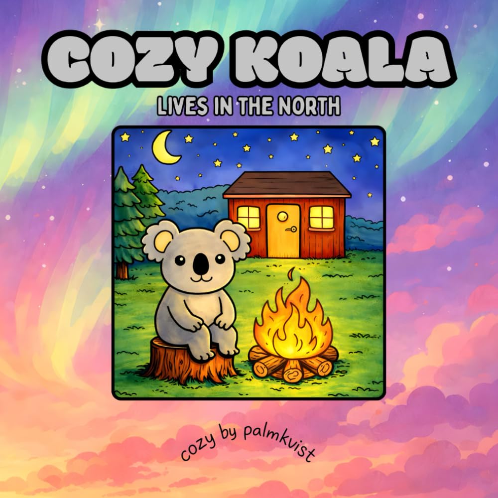 Cozy Koala Lives in the North: Easy and Bold Coloring Book For Kids, Teens and Adults