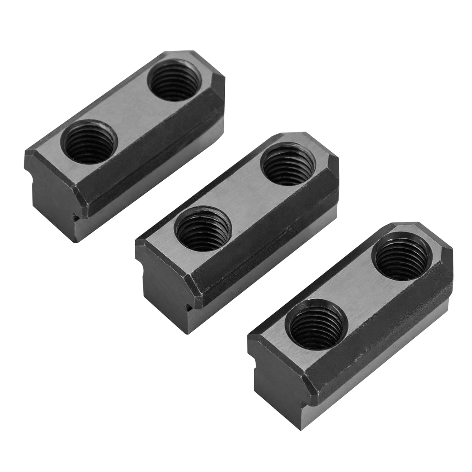 3 PCS T Nuts Set, 8" Hydraulic 3-jaw Hollow Chuck Jaws T-Nuts, T Nuts Set with Six M12 Bolts,45# Steel for Processing Various Workpieces (M12)