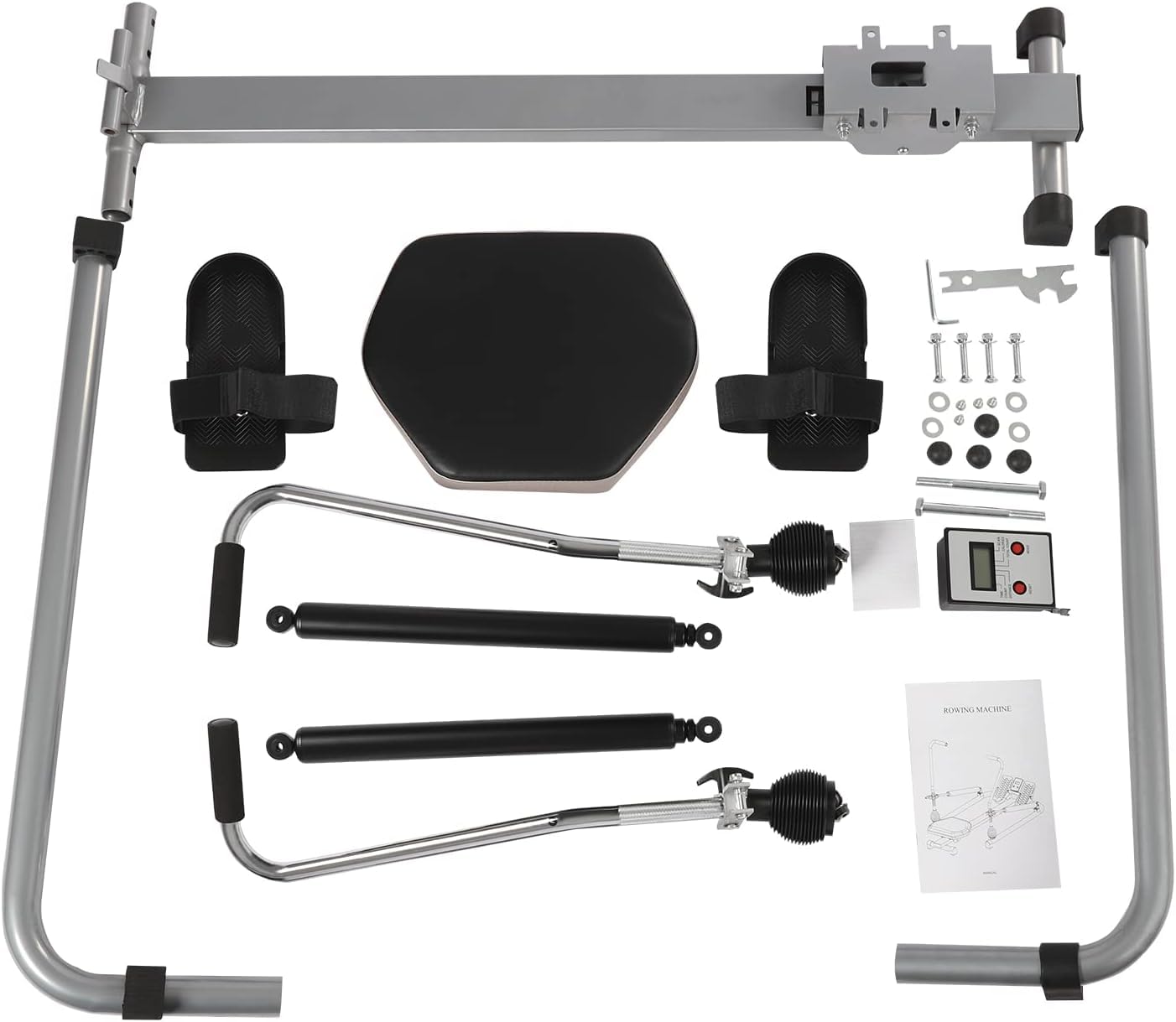 Máquina de remo hidráulica móvil ajustable para cardio plegable con monitor LCD, máquina de remo suave para gimnasios, casas privadas, empresas, clubes de fitness