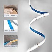 Vista 5 de 5V LED Strip Lights, White USB LED Light Strip, 2Pack 3.28FT Dimmable Cob LED Strip Light, High Brightness Short LED Strip for Display Cabinet