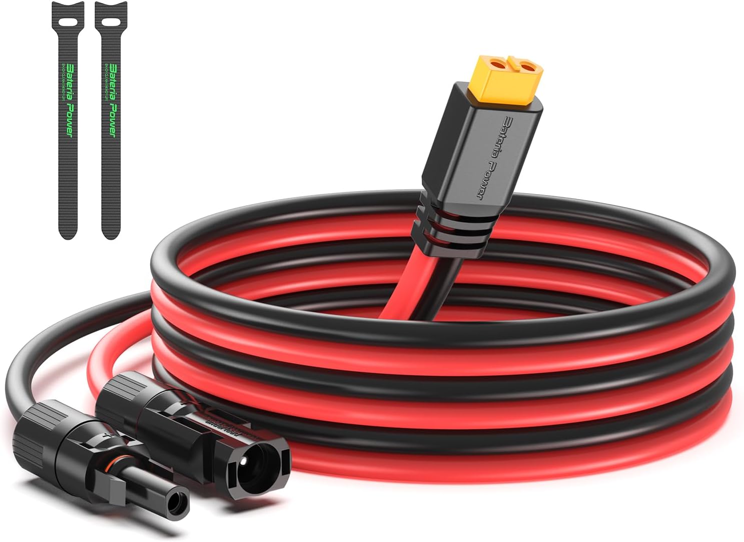 Bateria Power Solar - XT60充電延長ケーブル 12AWG 2フィート ソーラーコネクター XT60アダプターケーブル ソーラーパネルからLiFePO4バッテリーRVポータブル発電所ソーラー発電機用