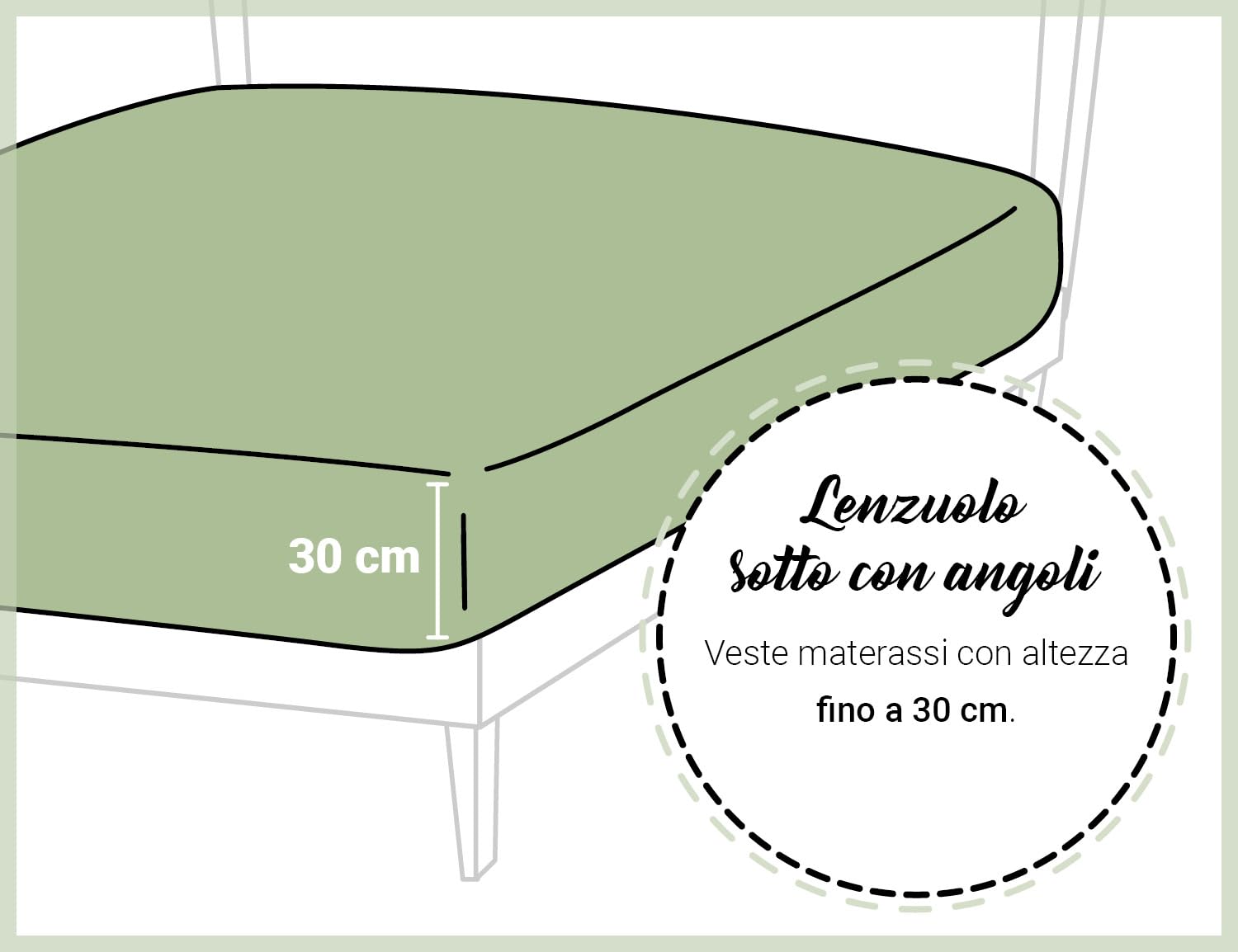Banzaii Lenzuolo con Angoli Matrimoniale 100% Puro Cotone, Lenzuolo Sotto con Elastico per Materassi con altezza fino a 30 cm, Made in Italy colore Bianco