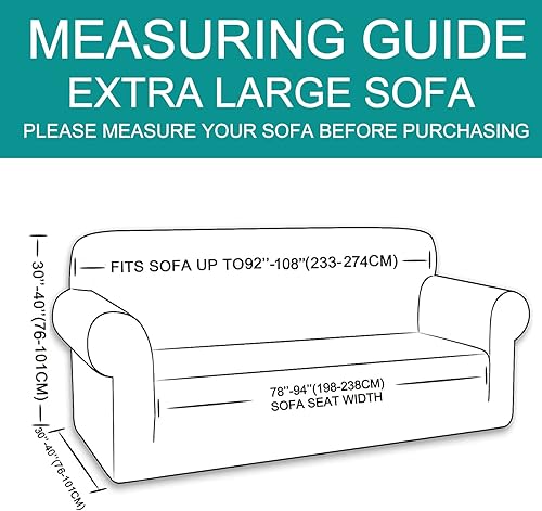 Miniatura 7 de U-NICE HOME Velvet Sofa Covers Stretch Couch Covers for 3 Cushion Couch Furniture Protector Sofa Slipcover (XL Large, Navy)