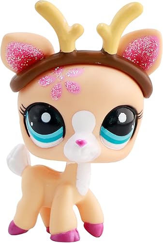 COYIKE LPS Sparkle Deer Pink LPS #2113 - Figura de acción para mascotas, LPS coleccionable para regalo de Navidad (ciervo brillante)