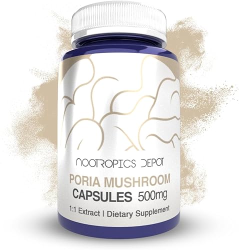 Nootropics Depot Cápsulas de hongos Poria 500mg 60 unidades Wolfiporia extensa