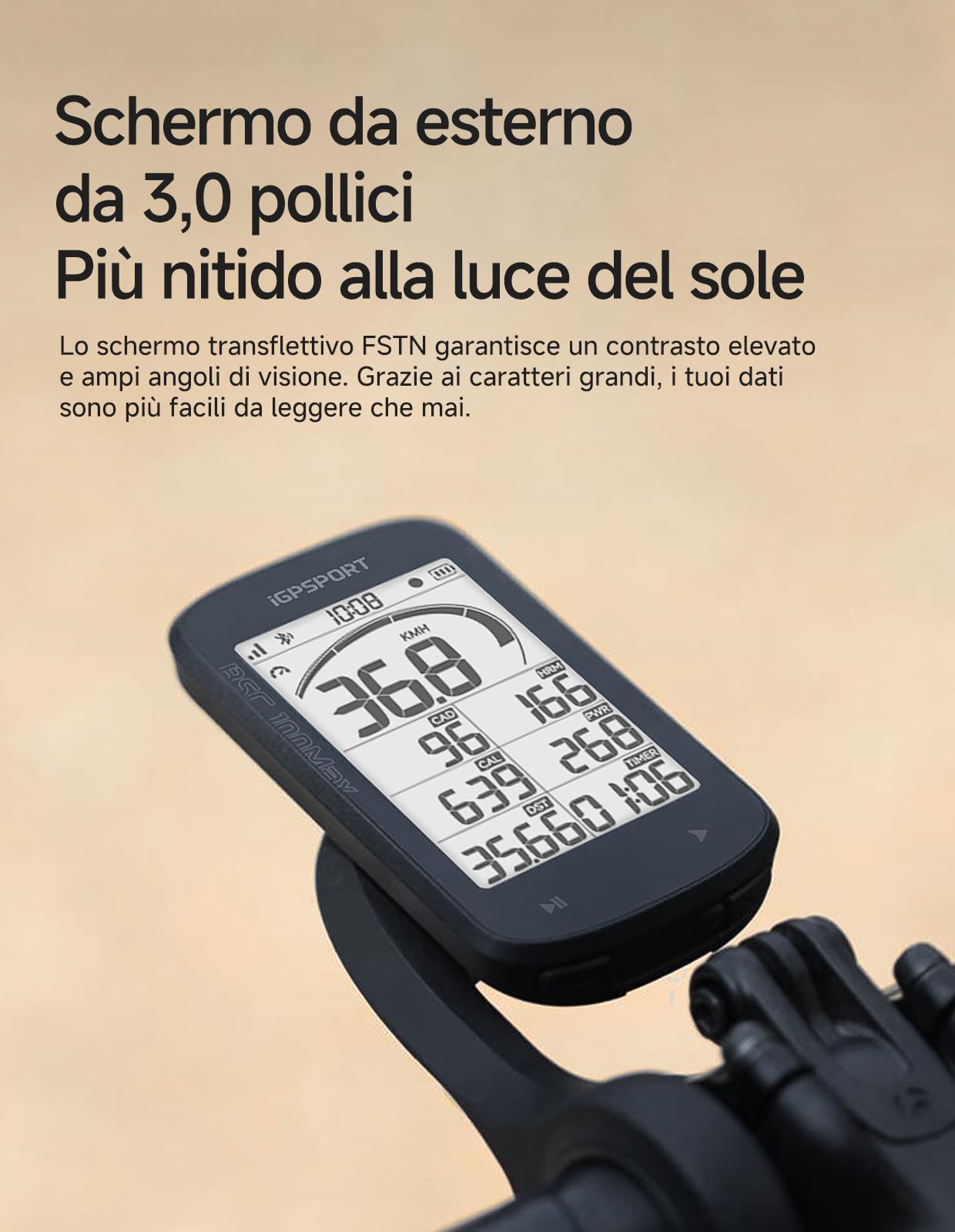 iGPSPORT BSC100MAX Ciclocomputer GPS, 40h Batteria, Impermeabile IPX7, Dati Personalizzabili