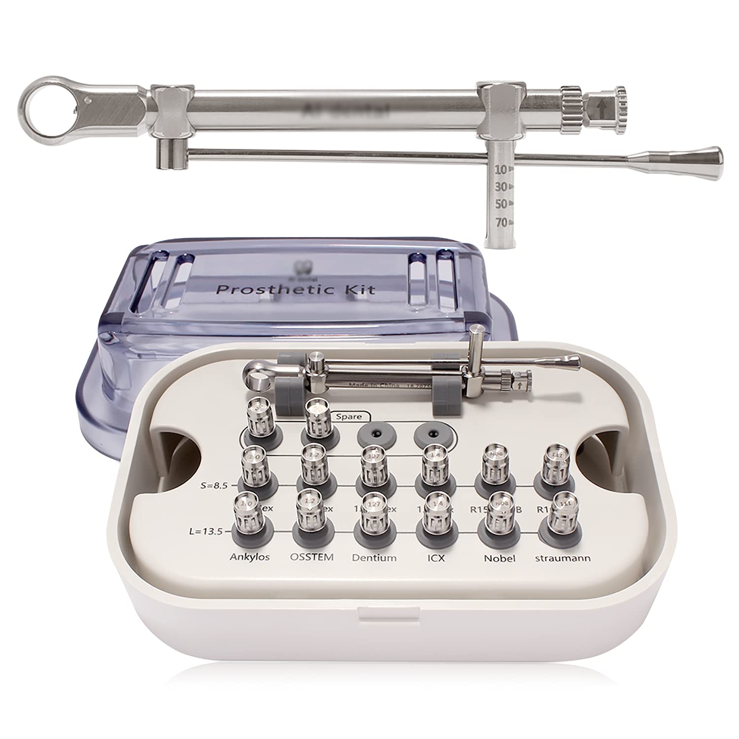 LMEIL Universal prosthetic kit dental implant torque wrench ratchet with drivers & screwdriver tooth drill equipment