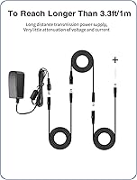 Vista 4 de Paquete de 4 cables de extensión de alimentación VOLTKARE de 12 V CC, conectores macho a hembra de 0.217 x 0.083 in, cable adaptador de corriente