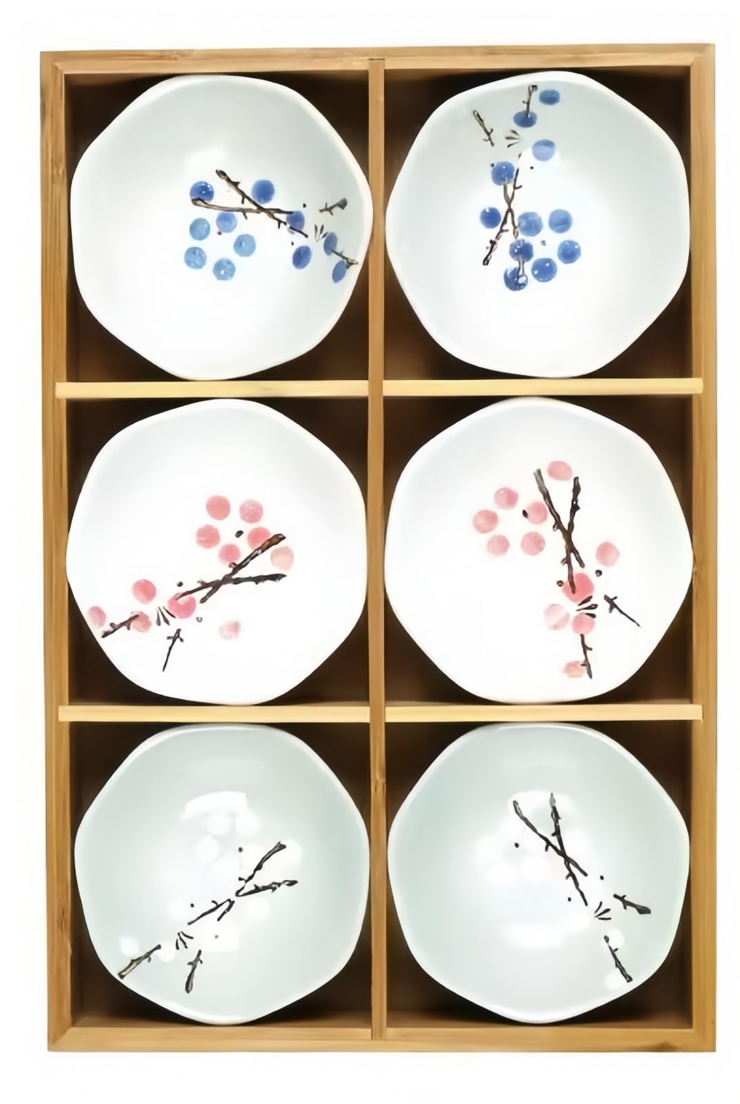 Sutenno Divider Tray, Commercial Use, Bamboo 9 Palm, Small Plate Set, Deep Shape, Wooden Tableware, Condiment Seasoning, Pot Dishes, Yakiniku, Appetizer Plate, Square Tray, Side Dishes, Japanese Style