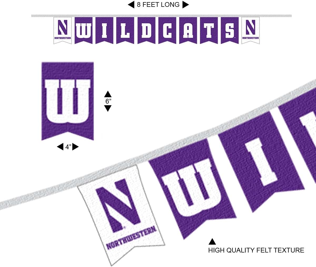 Northwestern Wildcats Banner String Pennant Flags - Image 5