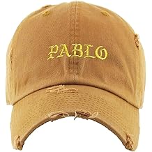Pablo Vintage Baseball Cap Embroidered Cotton Adjustable Distressed Dad Hat