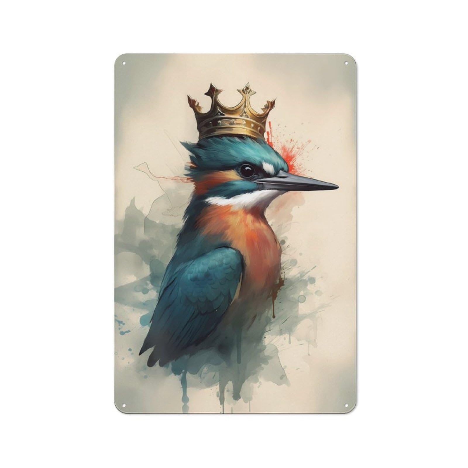 Junmoney Kingfisher Bird Wizardry Retro Metal Sign 30X20cm Featuring For Workshop Wall, For Kitchen, Dining Room And Home Bar Wall Decor