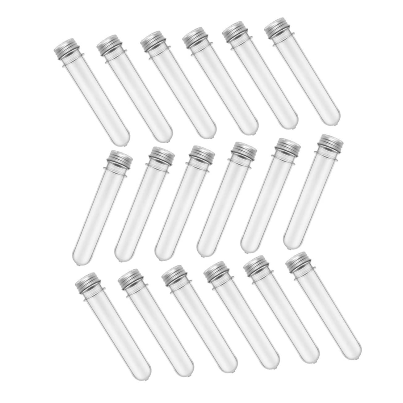Healvian 50 Piezas Frascos de Tubo de Ensayo Transparentes para Baño y Dulces Tubos de Almacenamiento de Pet